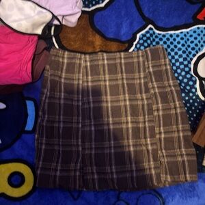 Plaid Brown Skirt